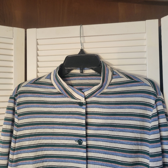 VINTAGE 1970'S Kay Windsor SZ3 STRIPPED BUTTON FRONT SHIRT - Picture 3 of 12
